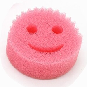 Smiley – éponge magique à vaisselle, vaisselle, ustensiles de cuisine, salle de bain, outils de nettoyage, tampon à récurer puissant: Colore rosa