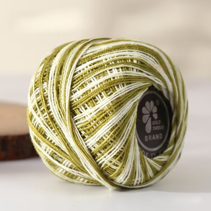 Rollo de hilo de encaje para ganchillo, suministros de costura para bordado teñido, acolchado, tamaño 5, 20g: Dark Brown