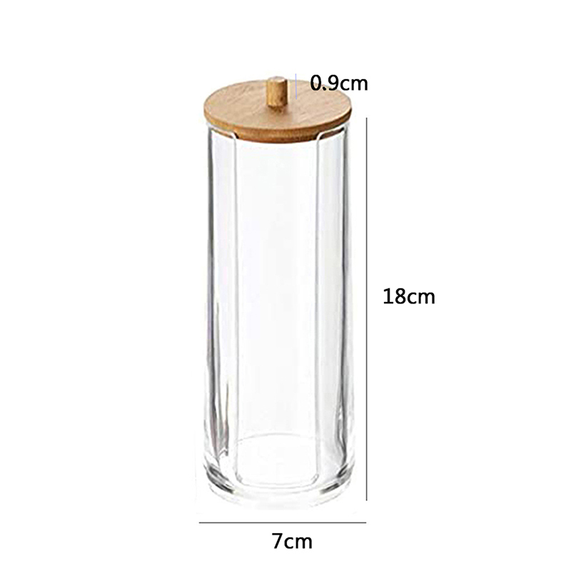 Makeup Cotton Pad Organizer Storage Box For Cotton Swabs Rod Cosmetics Jewelry Bathroom Qtip Container with Bamboo Lid: G