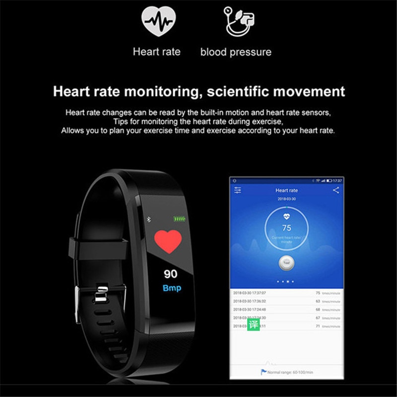 ID115Plus Smart Polsband Bluetooth Smart Band Hartslagmeter Fitness Tracker 115 Plus Smart Armband Voor Android Ios Telefoon