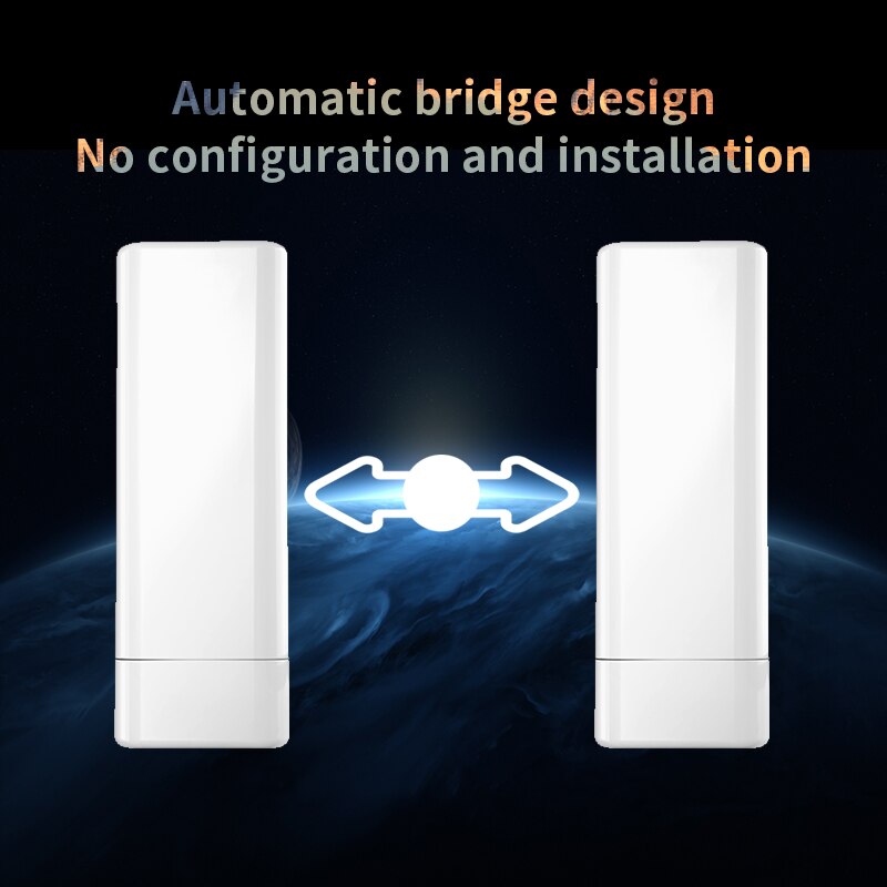 FSD GLO3 150Mbps Outdoor 5KM 2.4G CPE Wireless WiFi Repeater Extender Router AP Access Point Wi-Fi Bridge with POE Adapter