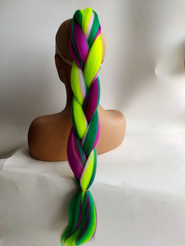 Hywamply 24" Synthetic Jumbo Braid Hair Extension African Braiding Attachment for Twist Box Dread Braids Blend Ombre Candy Color: Y8