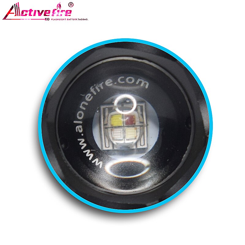 LED4 color in 1 flashlight, waterproof, zoom, suitable for camping and hiking, rechargeable red green, blue white bright light