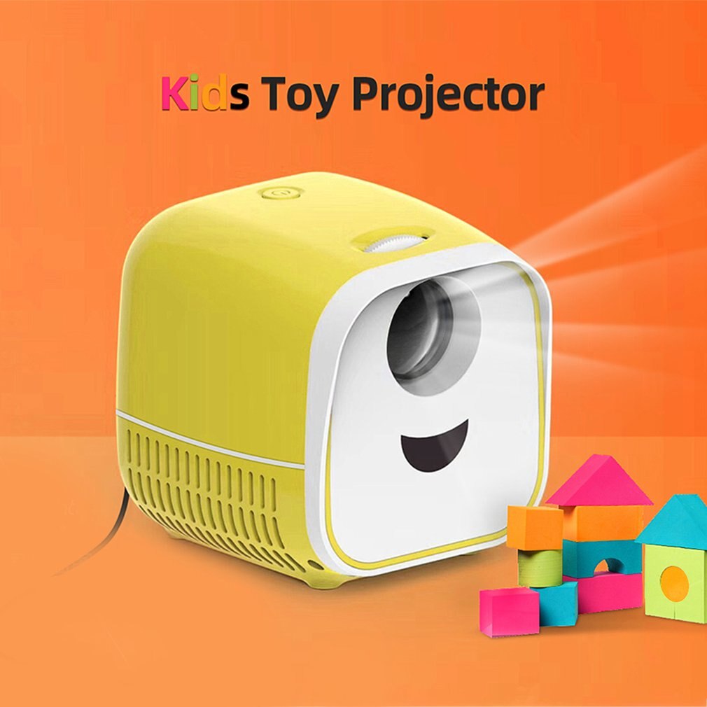 L1 Mini proyector WIFI USB para niños Soporte de proyector portátil Full HD 1080P Mini proyector de educación temprana versión amarilla