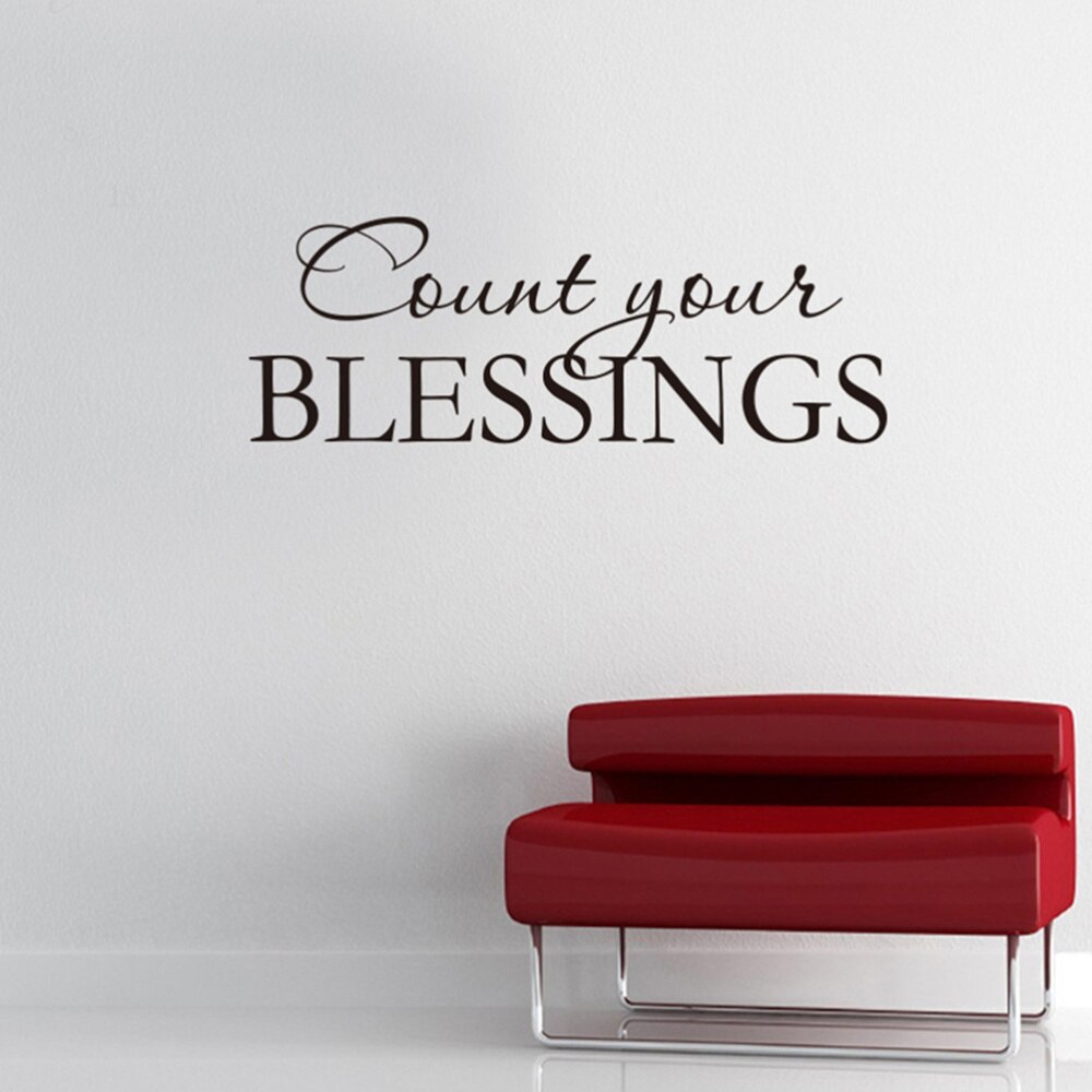 Count Your Blessings Wall Sticker Vinyl Wall Decal Inspirational Wall Decal