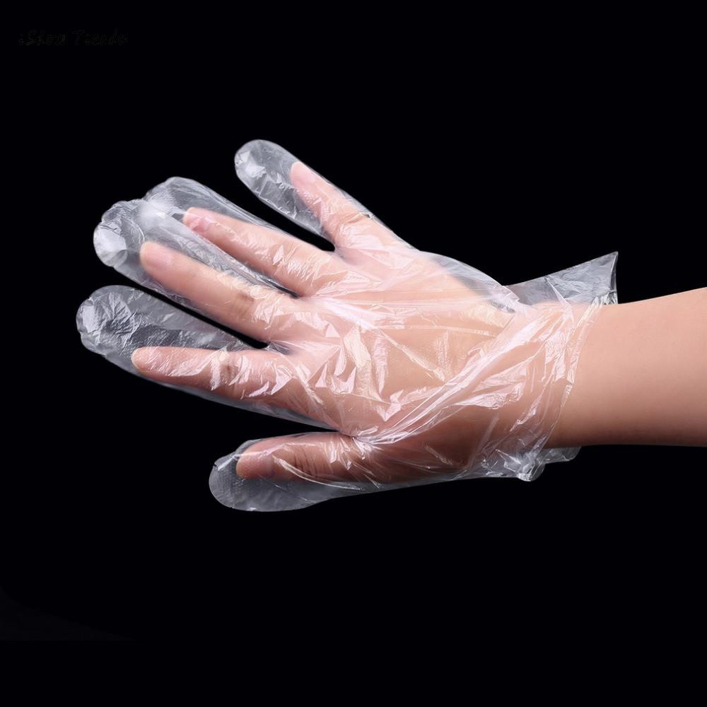 100pcs Plastic Disposable Gloves Restaurant Home Service Catering Hygiene Sanitary Food Handing & Packaging