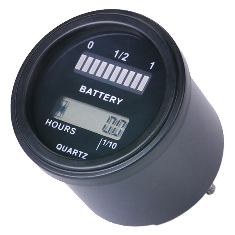 Rl-Bi011 Battery Gauge Agm Gel Volt Meter Battery Indicator With Hour Meter For Motorcycle Atv Tractor Cleaning Machine