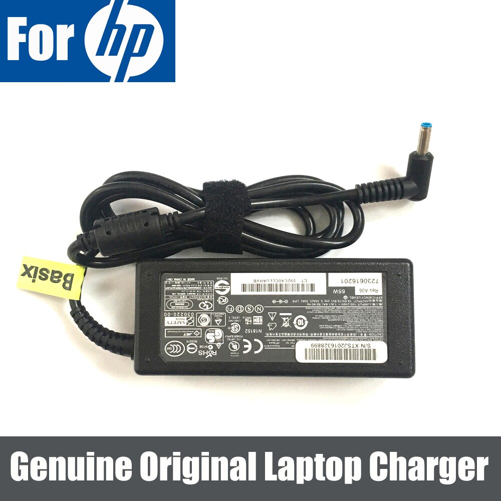 Original 65W AC Power Adapter Charger for HP 15-g067cl F9J10UA 15-g070nr J1J41UA Laptop