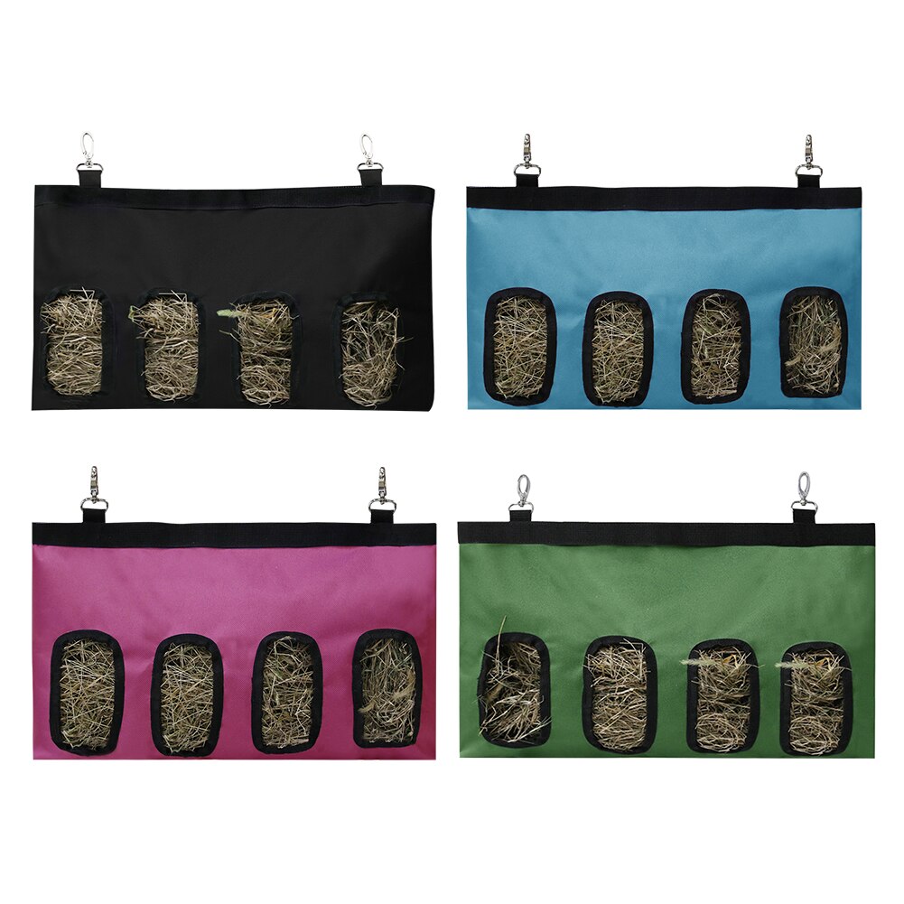 Oxford Cloth Small Animals Supplies Hay Bag Hanging Pouch Feeder Holder 2/4 Holes Hay Bag Hanging Feeder Sack Holder