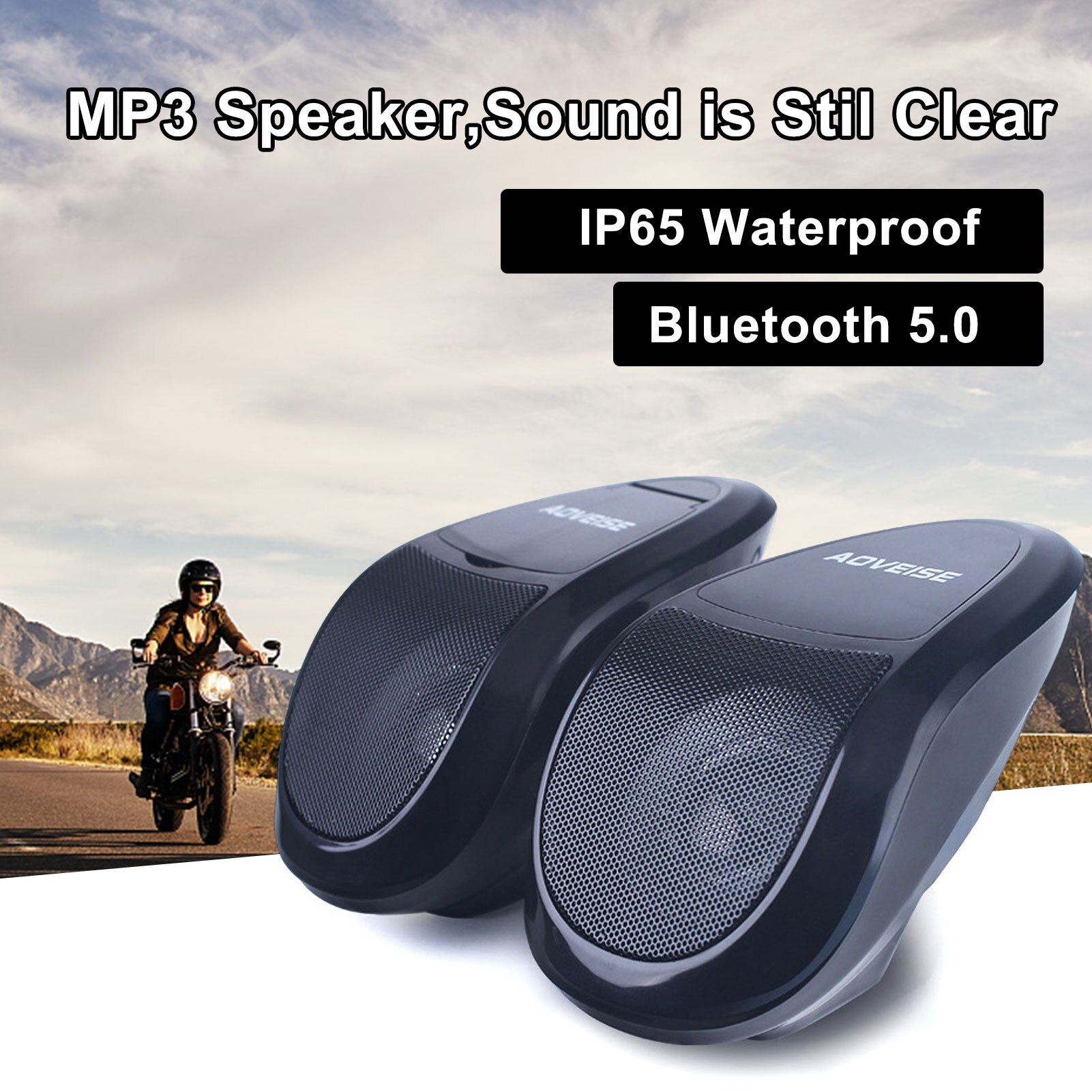 Motorcycle Bluetooth Speakers Waterproof Stereo Audio Amp System All-in-one Car Speaker Amplifier