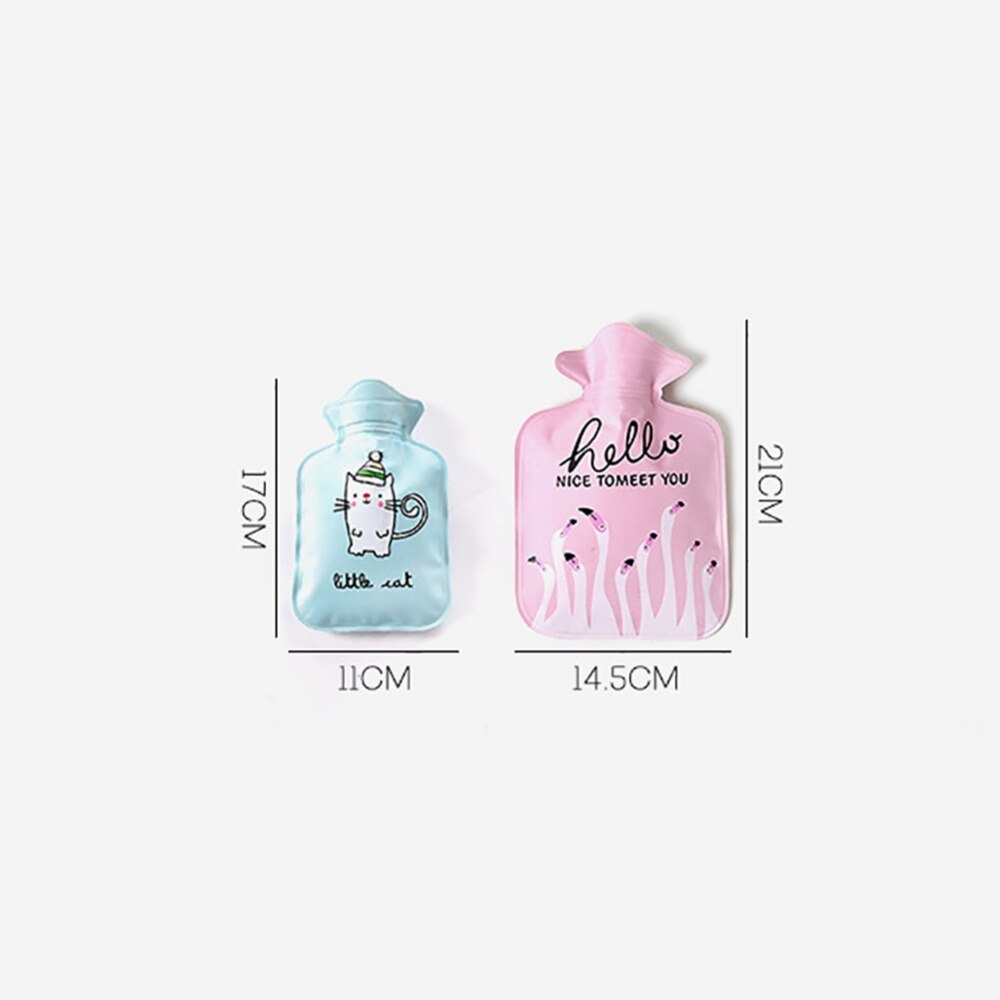 Cartoon Printed Mini Water Bottles Water Injection Explosion-proof Warm Heater Bag For Hand Feet Belly Warmer