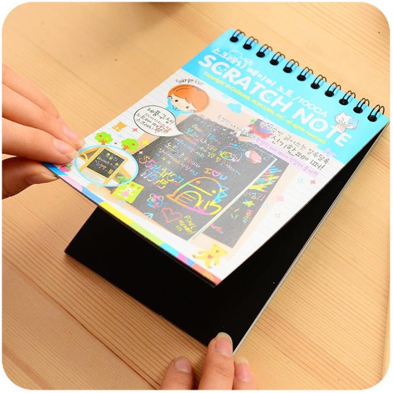 10*14cm Scratch Note Children's DIY Color Rainbow Scratch Paper book DIY Painting Colorful Graffiti Notebook