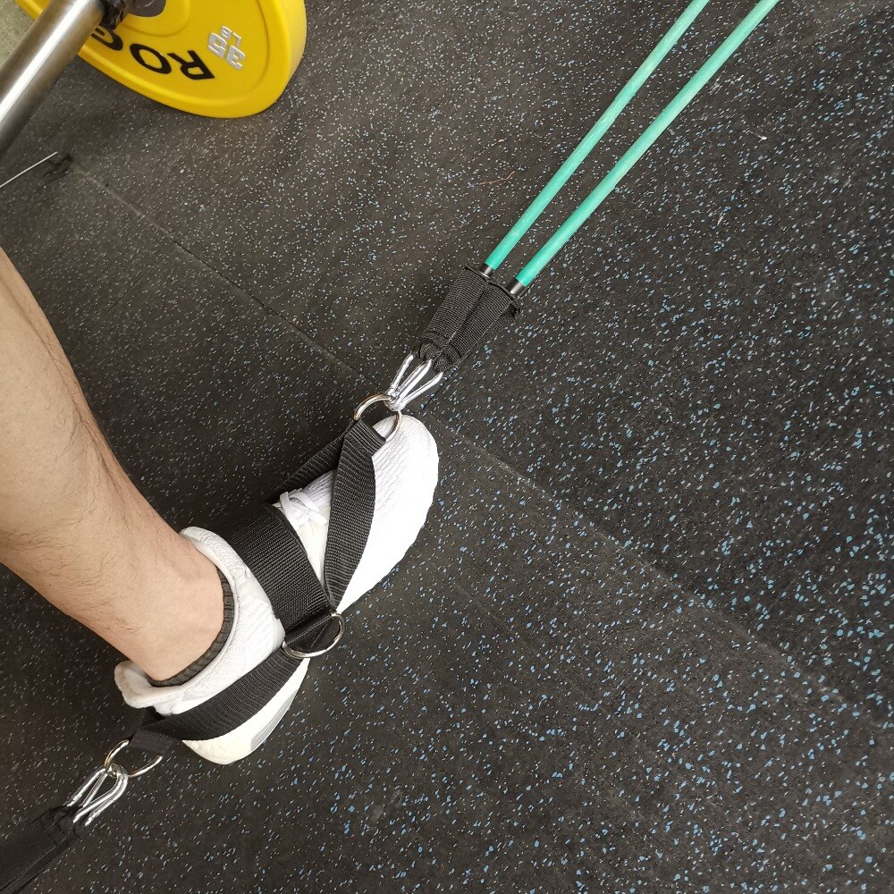 4 d- -ringar ankelrem för kabelmaskiner och motståndsband kvinnor/män storlekar glute benband för fitness gym workout stretching