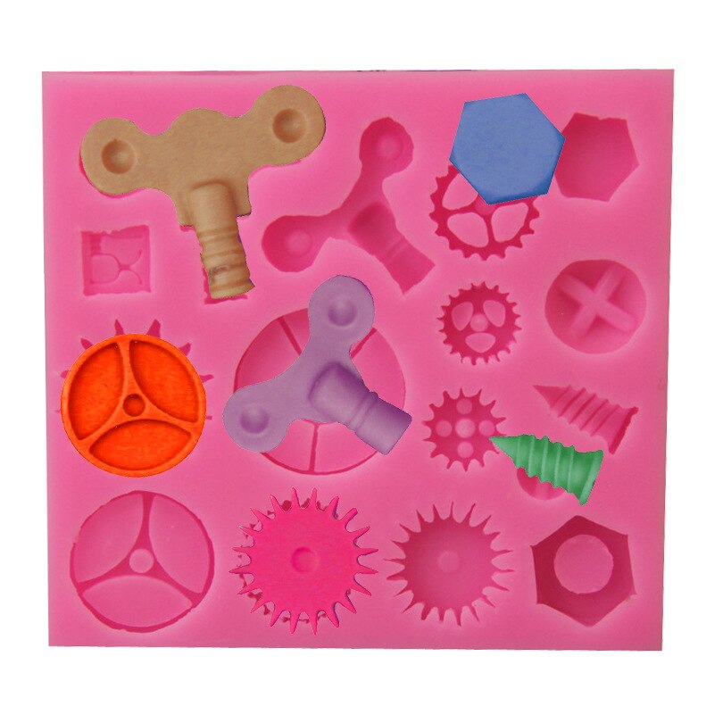 Fantang – moule en silicone, vis d&#39;engrenage, gâteau steampunk, fondant au chocolat, outils matériels de modélisation en silicone