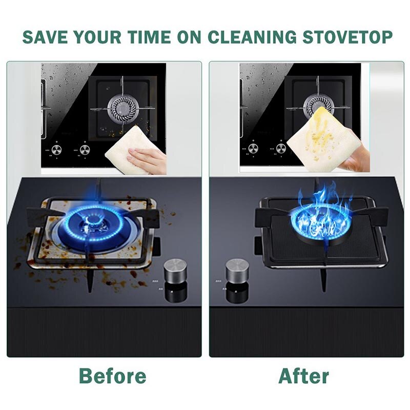 TEENRA 4Pc/set Gas Stove Cover Clean Mat Protector For Gas Stove Oil Protector Mat Reusable Oil Foil Kitchen Tools