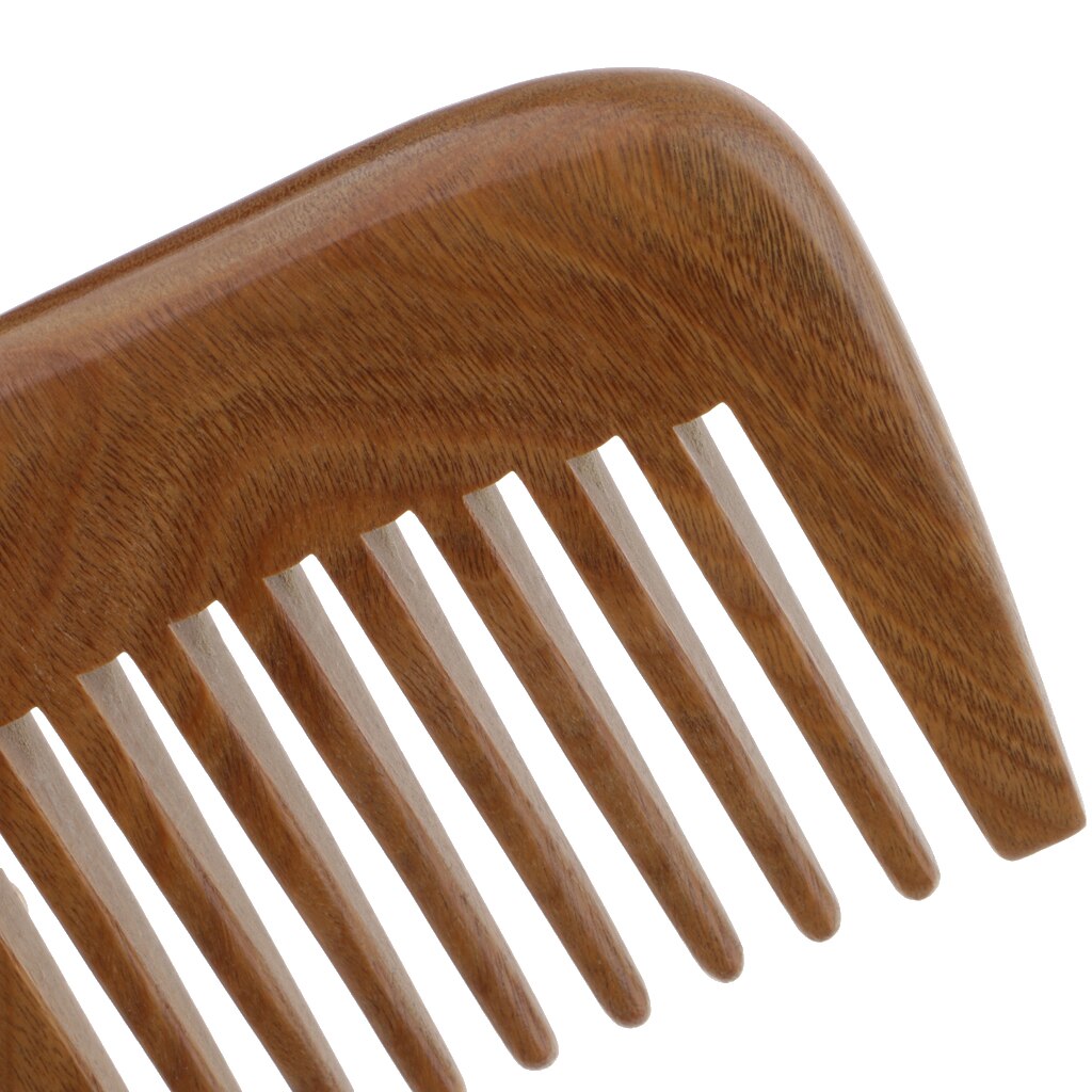 Trä kam hår plocka bred tand ficka hår kam hår lossande kam hår massager borste grön sandelträ