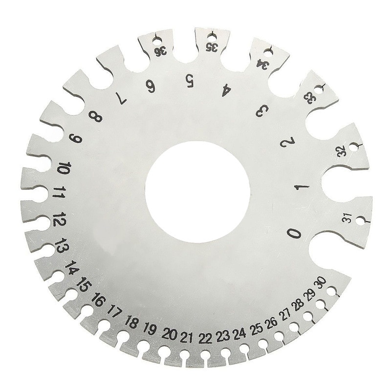 Rvs 0-36 Ronde Awg Swg Draad Dikte Ruler Gauge Diameter Measurer Tool Meters