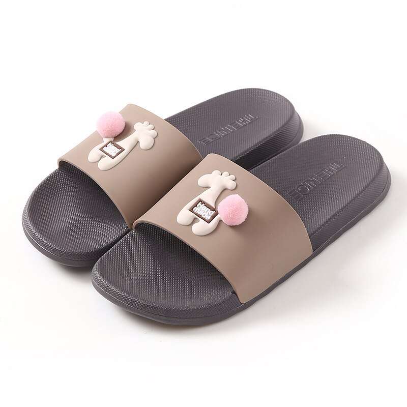 Hjemmesko kvindelige sommer søde skridsikre mænds hjemmesko par ins tøfler mænds hjem åndbare slidbestandige herre hjemmesko indendørs: Let kaffe / 40-41