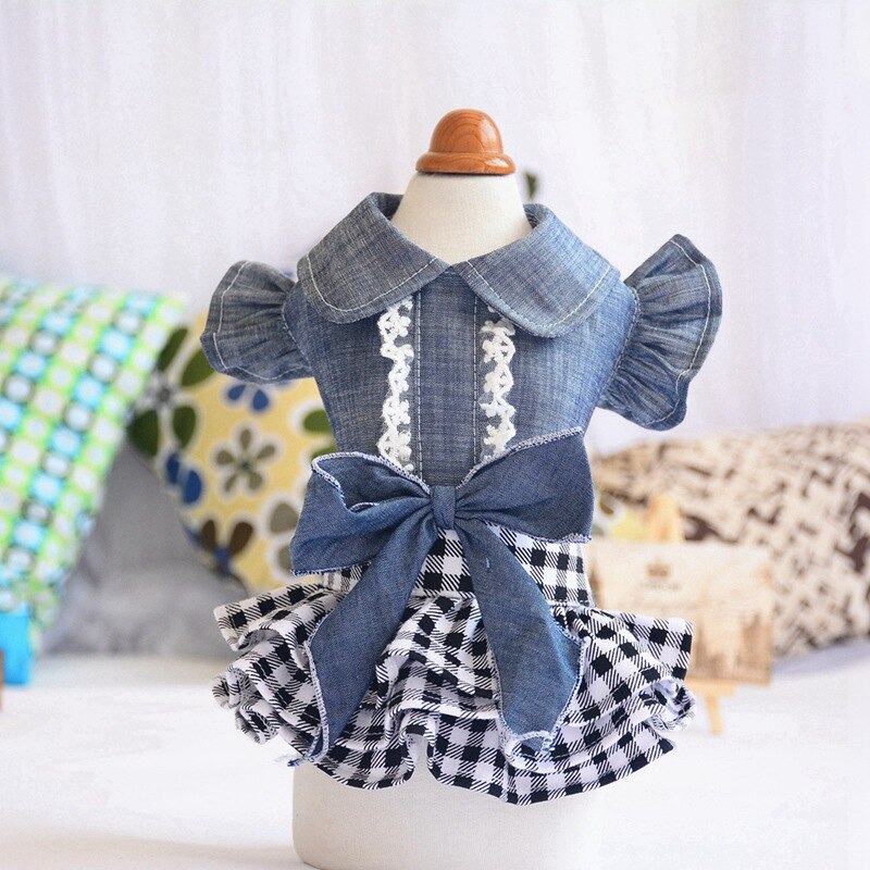 white christmas dresses Ocean Denim Dog Dress M main image 0