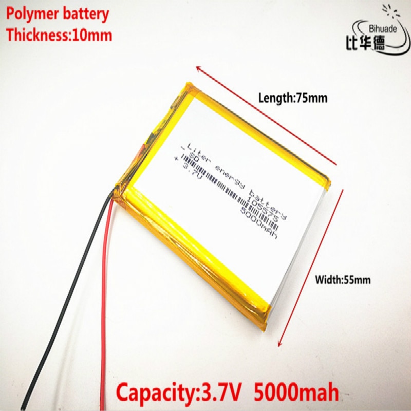 3.7 V lithium polymeer batterij 5000 mah interphone 105575 GPS voertuig reizen data recorder