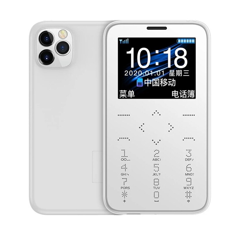 SOYES 7S Plus 400mAh 1.5 pouces Anti-perte Dialer Ultra-mince Portable poche étudiants faible rayonnement Mini carte téléphone: 7S Plus With 4GB / WHITE