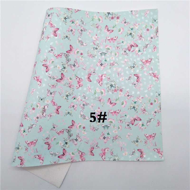 Glitterwishcome 21X29CM A4 Size Vinyl Voor Bogen Gedrukt Vlinder Lederen Fabirc Faux Lederen Lakens Voor Bows, GM3028A: 5