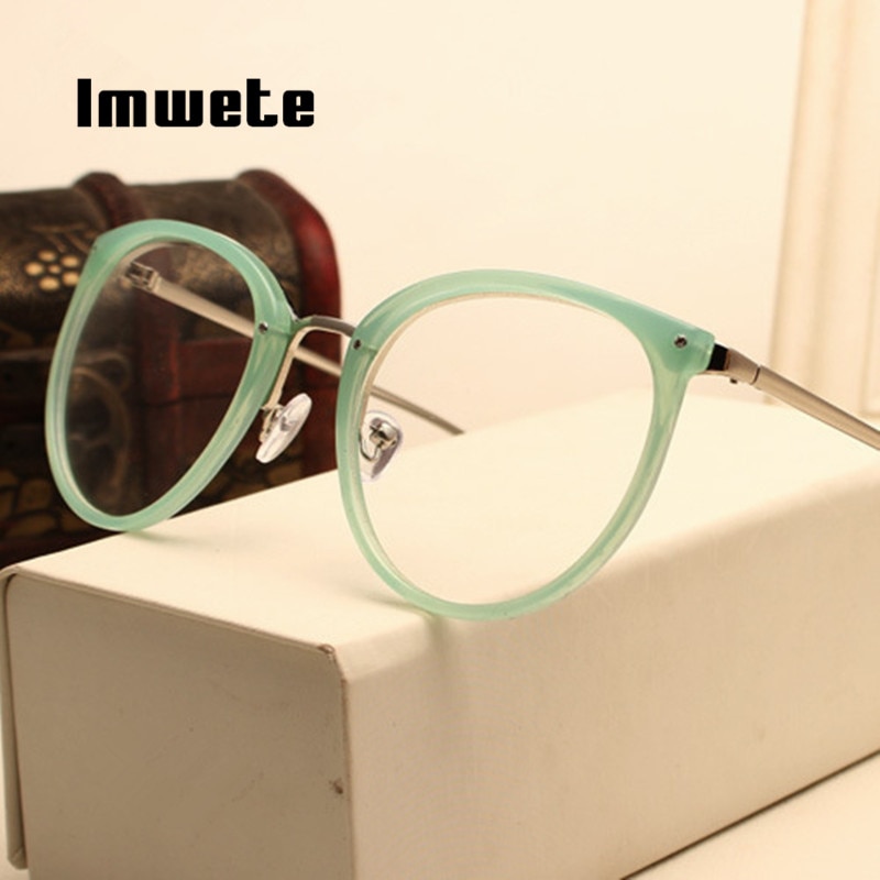 #39 optiske gjennomsiktige briller kvinner nærsynthet briller innfatning metall briller klare linser kvinners briller