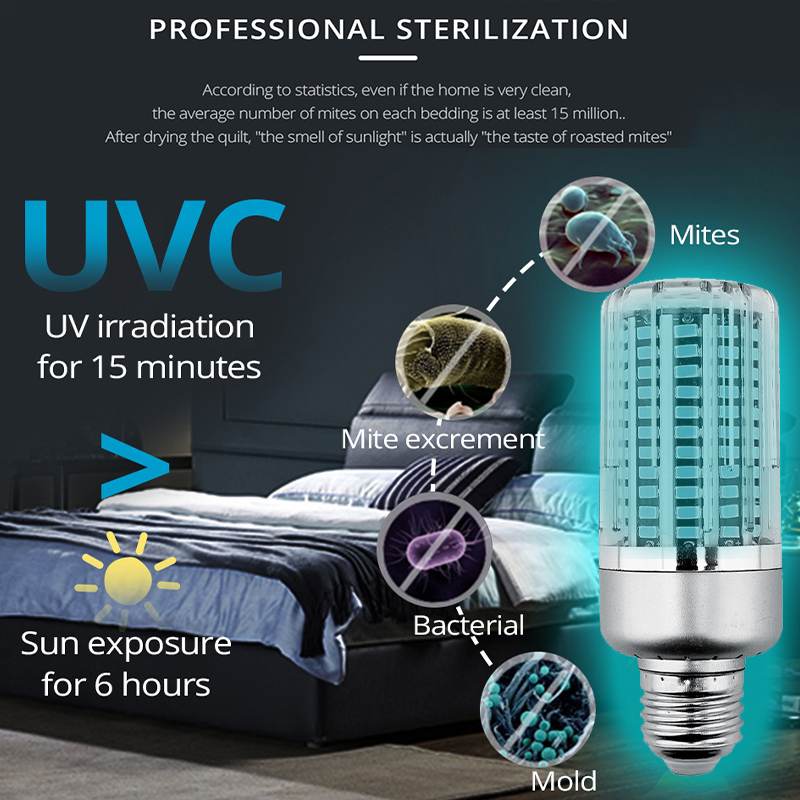 85-265V lampada germicida UV LED lampadina UVC E27 disinfezione domestica luce sterilizzante con telecomando e Timer