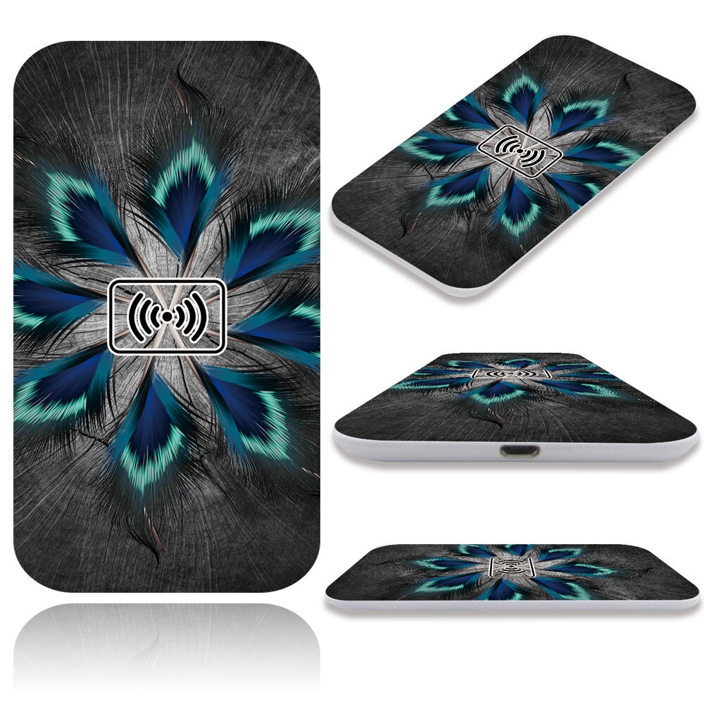 Qi Fast Smart Wireless Charger for Huawei Honor 30 Pro/V30 Pro/Mate 20/20 Pro/30/30 Pro/30 RS/P30 Pro USB Charging Pad: 5.peacock tail feath