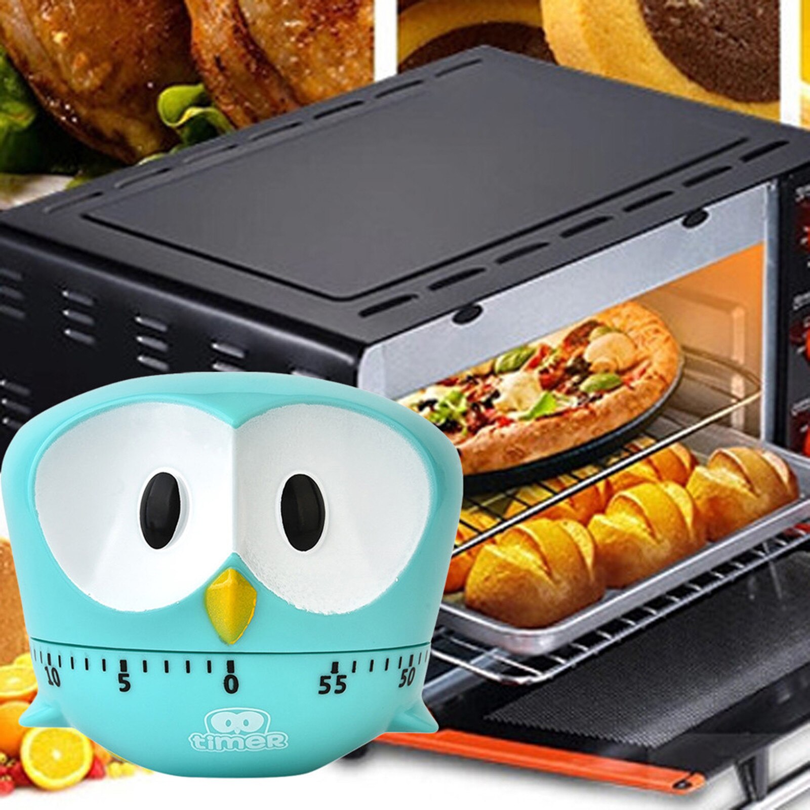 Owl Timer 60 Minute Portable Kitchen Machine Timer Cooking Countdown Countdown Alarm Clock Egg Cooking Assistant Baking Tools