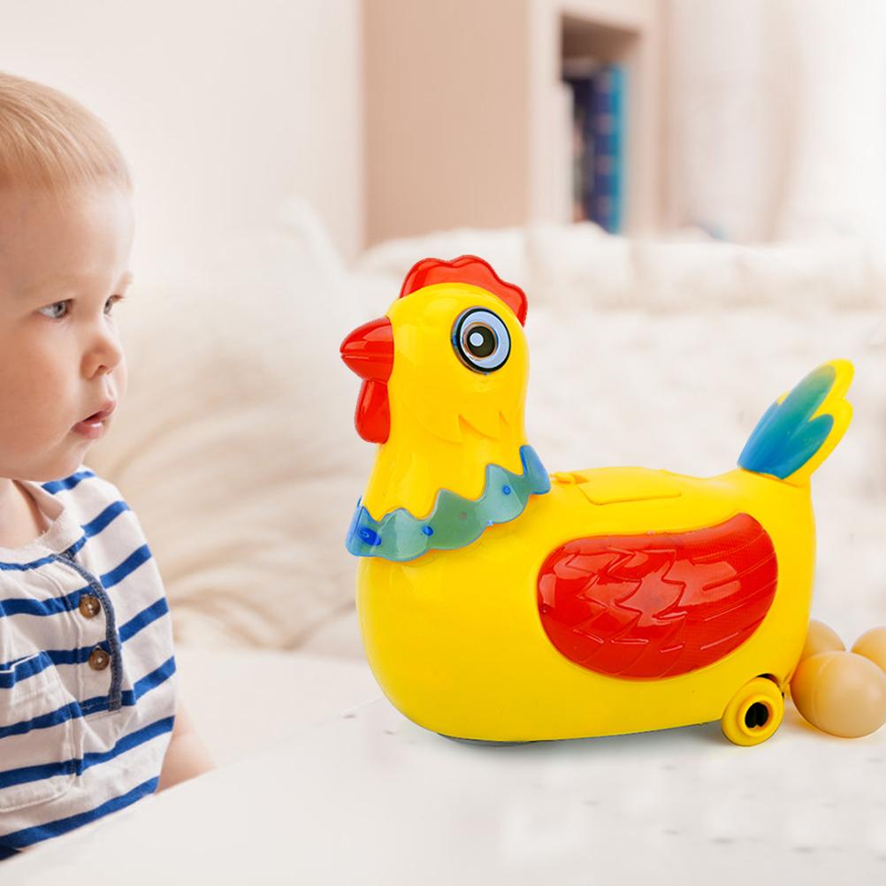 Gallina eléctrica que pone huevos para niños, juguete que camina con luz colorida y música, juguetes interactivos