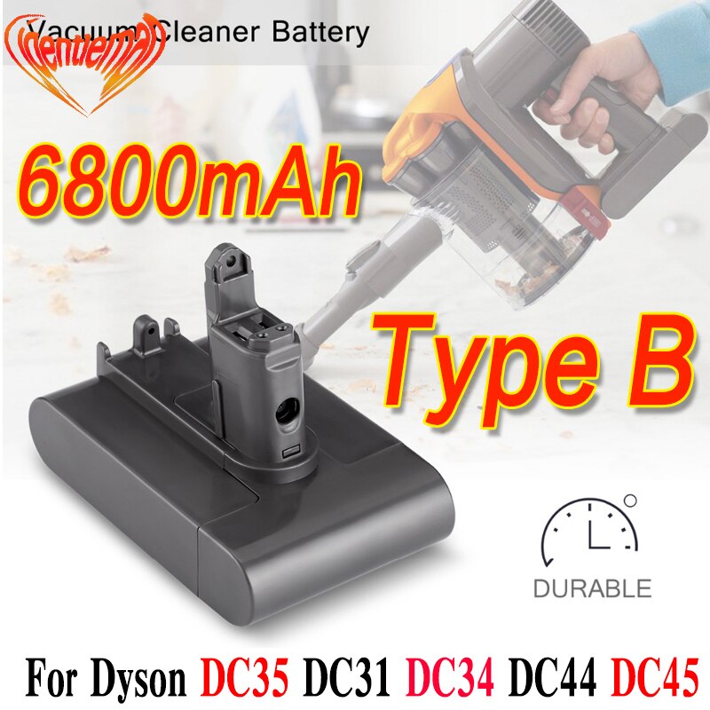 22.2V 6800mAh Agli ioni di litio aspirapolvere ricaricabile Tipo di batteria di ricambio per Dyson B DC31 DC34 DC35 DC44 Animale DC45