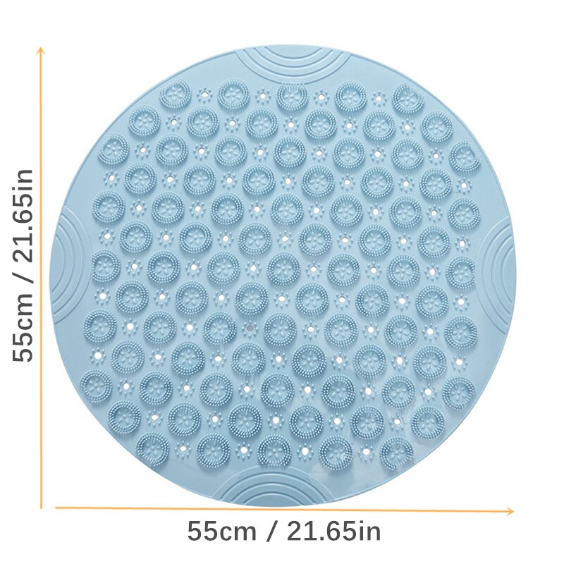 Alfombrilla redonda antideslizante para baño, accesorio de seguridad para ducha, almohadilla de masaje de goma de PVC, drenaje de suelo, ventosa