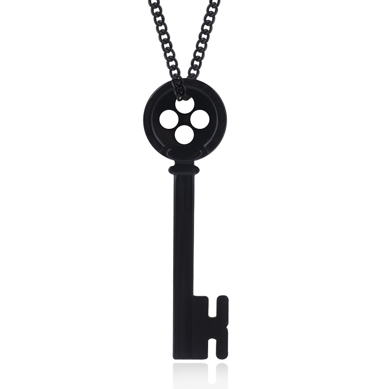 Film Coraline Halskette Grüner Sichtstein Anhänger Halskette Seilkette Schwarzes Skelett Schlüsselhalsband Libelle Haarnadel Schmuck: verrotten-braun