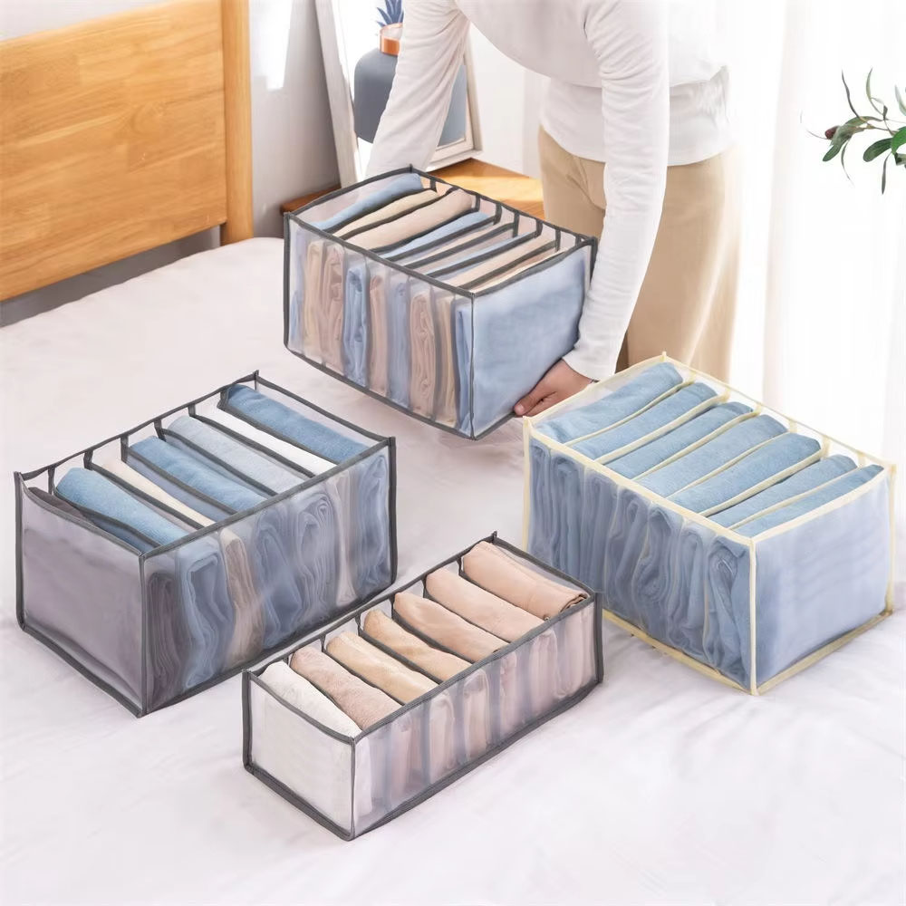 Kleidung Organizer Jeans Hosen Aufbewahrungsbox Kleiderschrank Schublade Organizer für Unterwäsche BH Krawatten T-Shirt Socken Organisationssystem