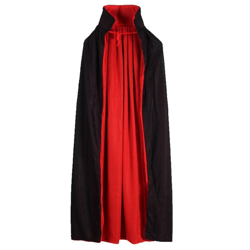 Vampire Cloak Cape Stand-up Collar Cap Reversible for Halloween Cosplay Costume: A / L