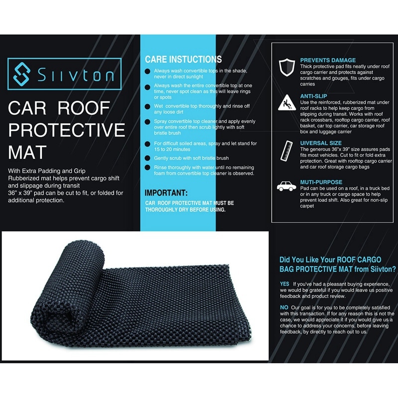 Auto Dach Schutz Pad,Anti-Schaber, Auto Dach Rahmen, Gittergewebe-matt, Anti-Unterhose Fracht Pad,Ladung Tasche für Dach Lagerung Tasche