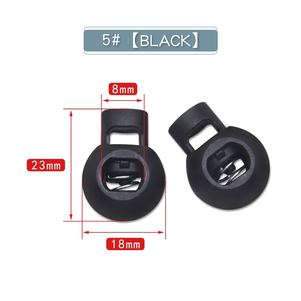 Neue 10 stücke Schnur Schloss Kunststoff Stopper Schnur Enden Schaltet Clip Schnalle Taste Schwarz Frost Schnürsenkel Sportswear DIY Tasche Zubehör: Schwarzes Nickel