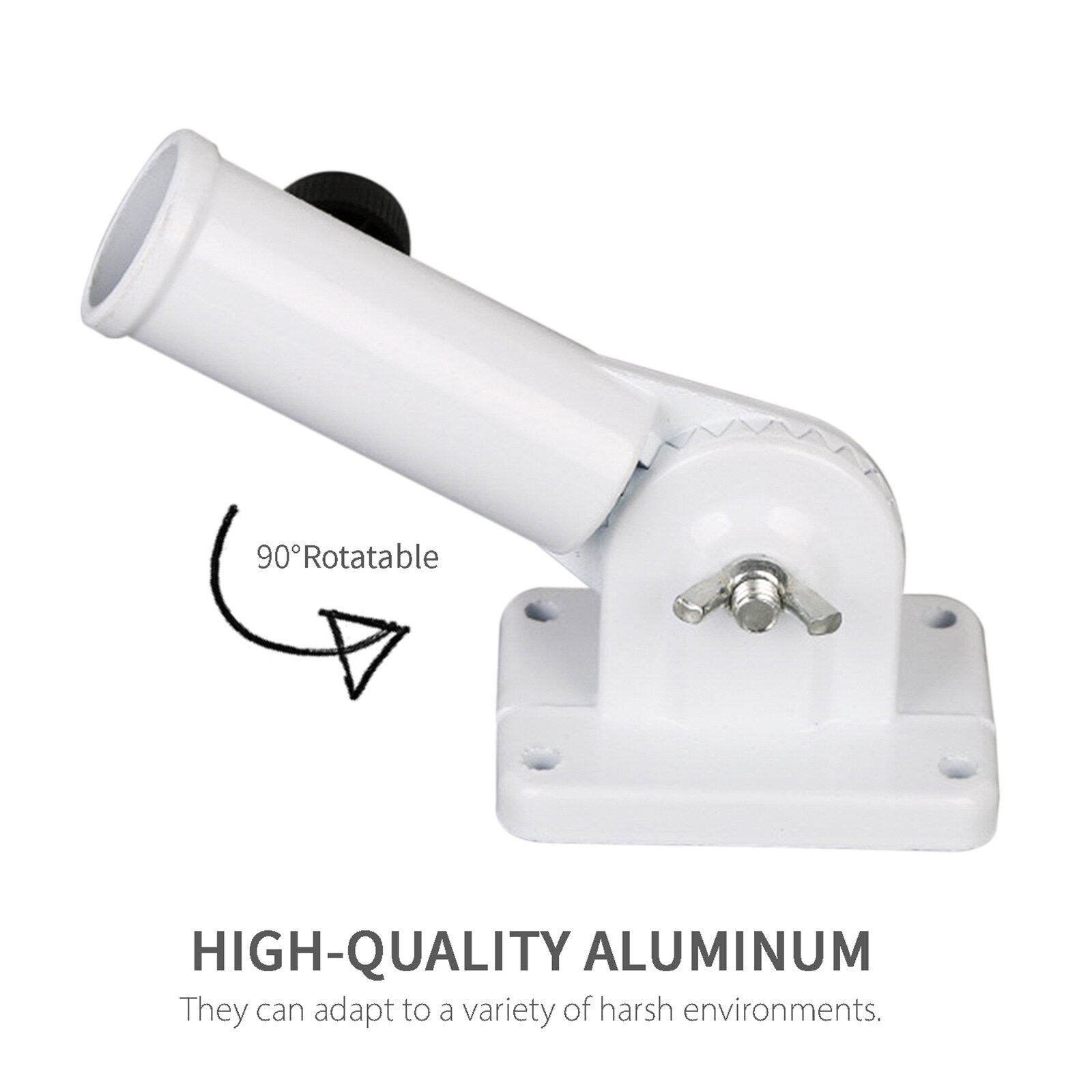 Heavy Duty Aluminum Alloy Garden Flag Pole Mounts Bracket Fits 1" Inner Diameter Flagpole Mounting Holder with Hardware Outdoor