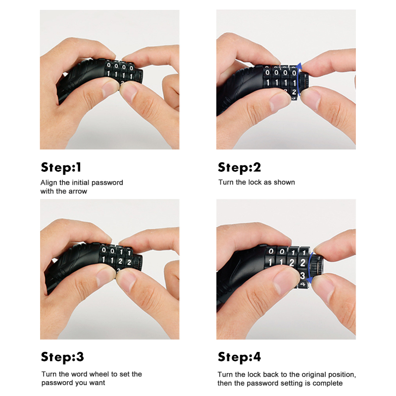 X-TIGER candado para bicicleta de montaña con contraseña de 4 dígitos candado para bicicleta candado de seguridad portátil para motocicleta Scooter Eléctrico Universal