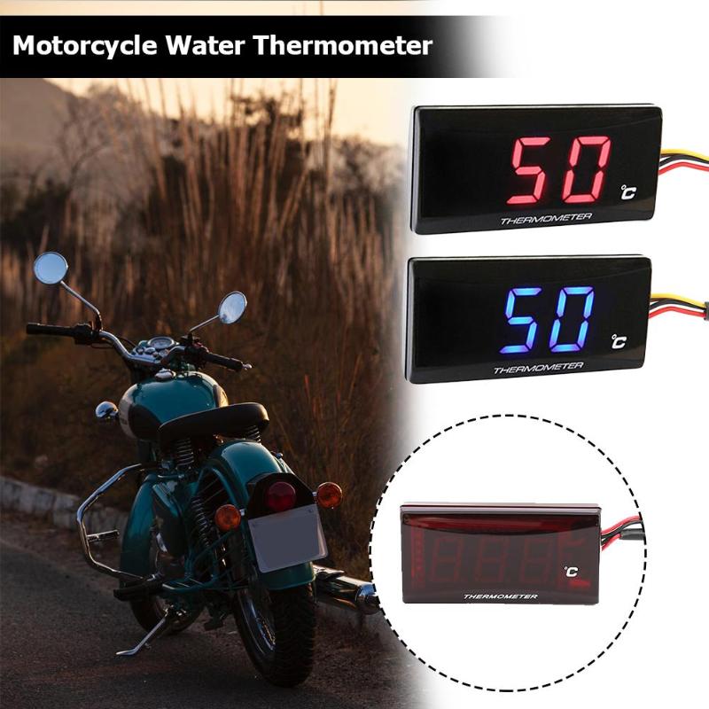 Motorfiets Water Temp Thermometer Praktische Inbouwen Ultra-Dunne Sectie Digitale Display Instrument Meter Universele Motor Meter