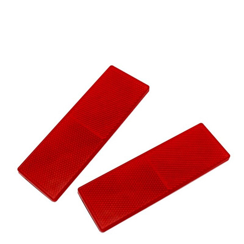1Pcs Truck Motorfiets Lijm Rechthoek Plastic Reflector Reflecterende Waarschuwing Plaat Stickers Veiligheid Teken Rood/Wit
