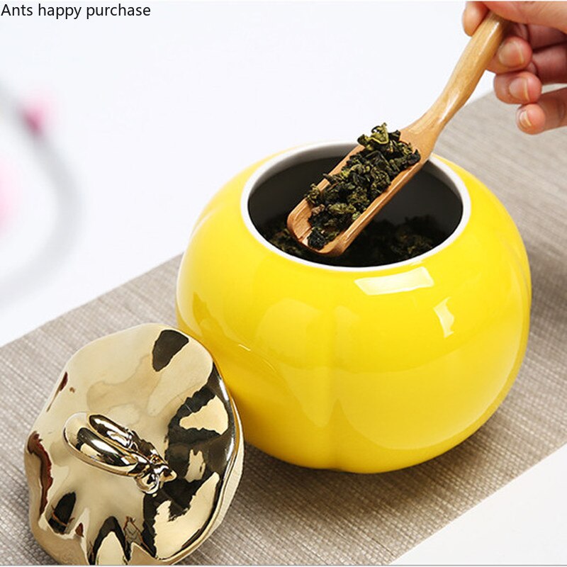 Pot à thé en céramique pour citrouille, plusieurs couleurs, réservoir de finition, scellé, plusieurs Styles, boîte de rangement Portable