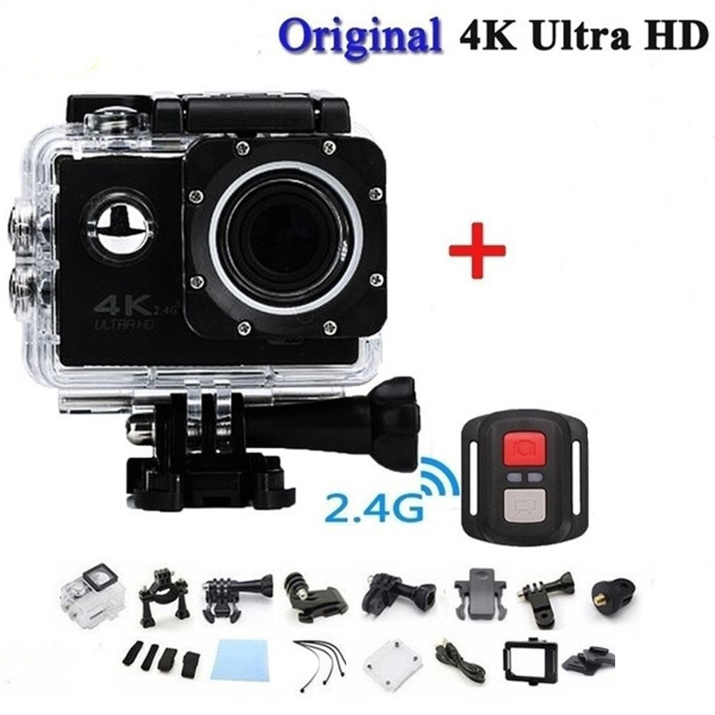 Ultra HD 4K Action Camera wifi Camcorders 16MP 170 go cam 4 K deportiva 2 inch f60 Waterproof Sport Camera pro 1080P 60fps cam: black