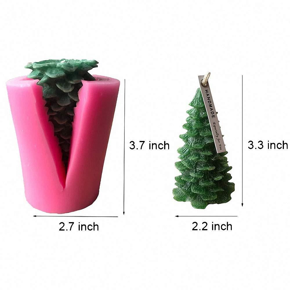 1pc 3D Kerstboom Siliconen Kaars Zeep Fondant Mold Cake Chocolate Decorating Bakvorm Tool Craft