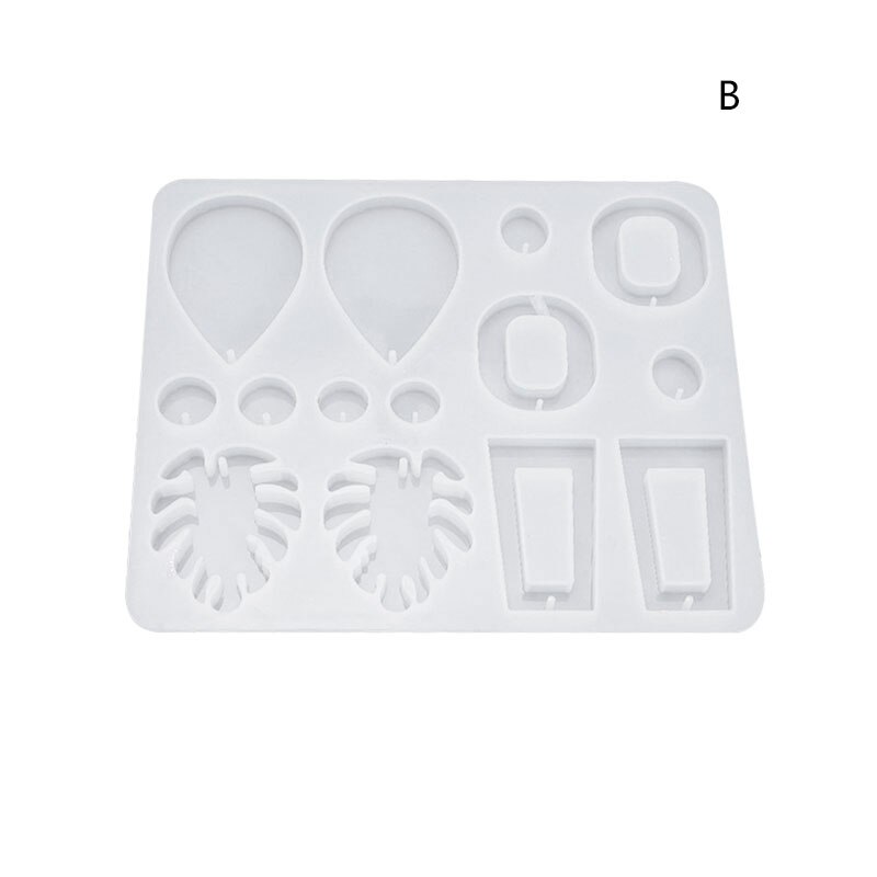 DIY UV Resin Epoxy Earring Pendant Resin Molds Silicone Mold Dried Flower Jewelry Making Casting Moulds Jewelry Tool: Style B