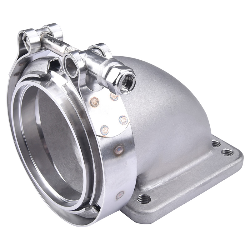 ESPEEDER Stainless Steel 3 Inch Flange Cast Turbo Elbow Adapter Flange 90 Degree Elbow Adapter For T3 T4 Turbocharger