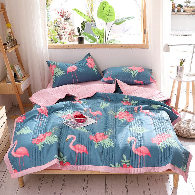 Beddengoed zomer gewatteerde deken dunne dekbedovertrek sprei voor tweepersoonsbed airconditioning quilt voor auto reishoes deken: 100150cm / 1