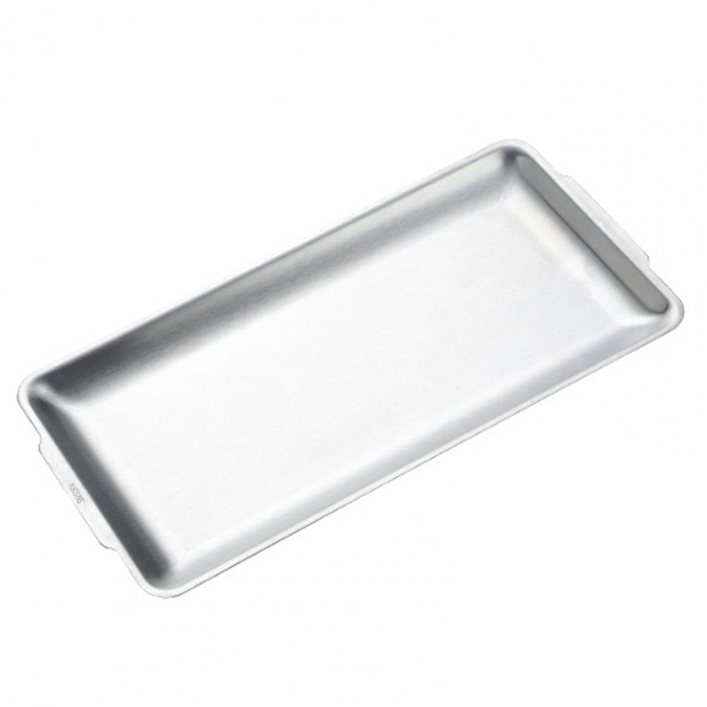 304 Stainless Steel Large Rectangular Baking Tray Baking Oven Chassis Cookie Shallow Body Tray Food Non-stick: Silver L