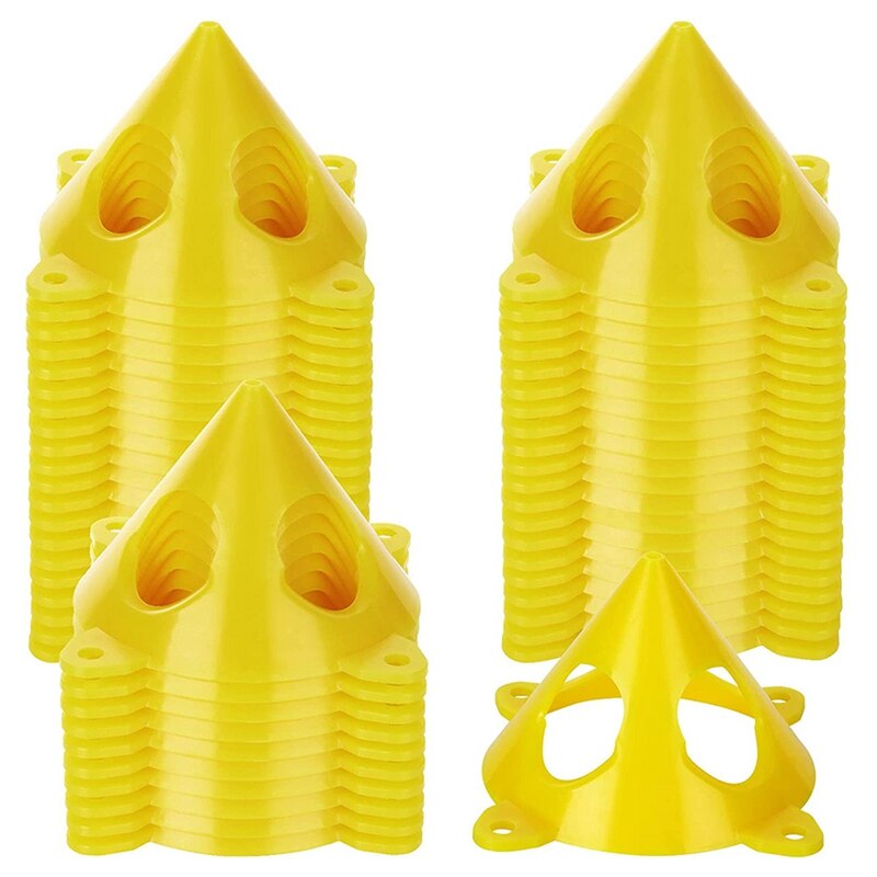 50 PCS Cône Jaune Toile et Porte D&#39;armoire Risers, 3.5 pouces X 2 pouces Pyramide, Peinture Acrylique Supports: Default Title